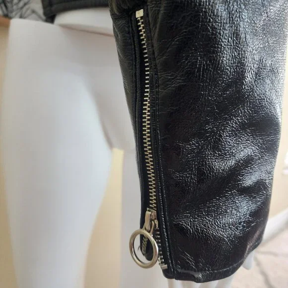 BLANK NYC Women's Patent Leather PUNK BIKER Jacket - Size Small - Picture 4 of 13